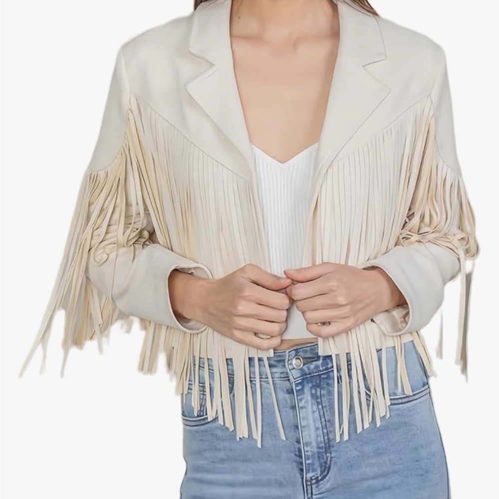 REVEROF Suede Fringe Cream Jacket